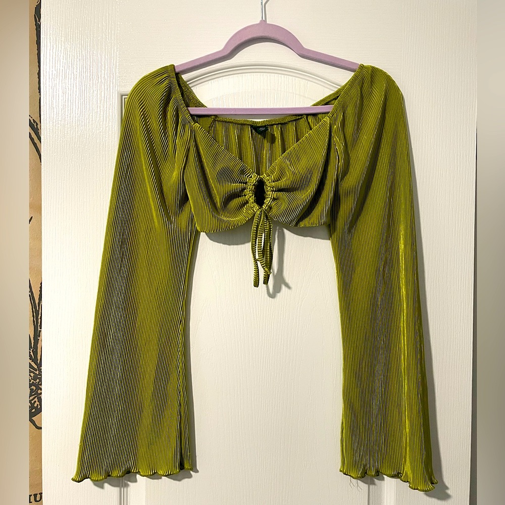Wild Fable, Target, XXS, Green, Bell Sleeve Crop Bra Top, NWOT
